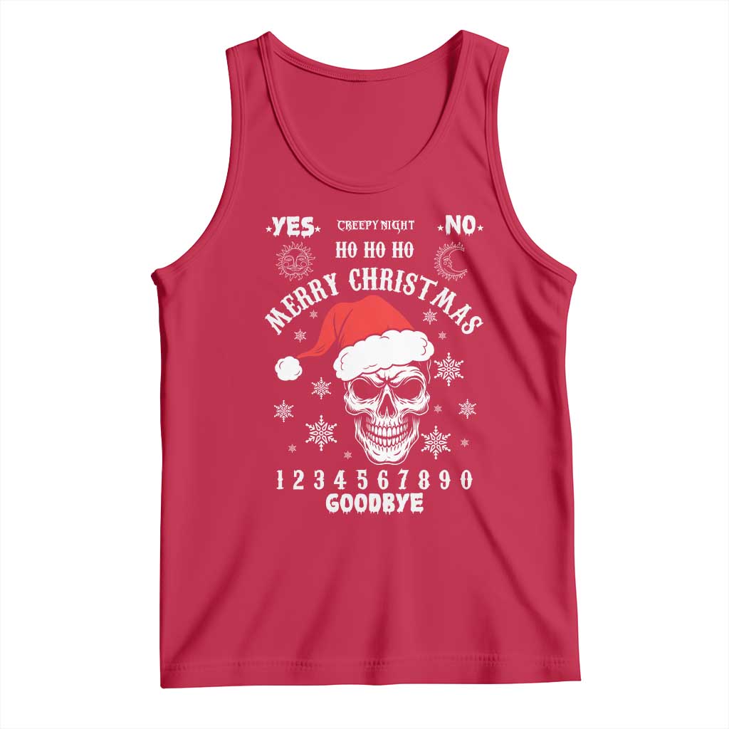 Dark Christmas Spirit Board Tank Top Creepy Merry Xmas Skull and Ouija Horror Holiday - Wonder Print Shop