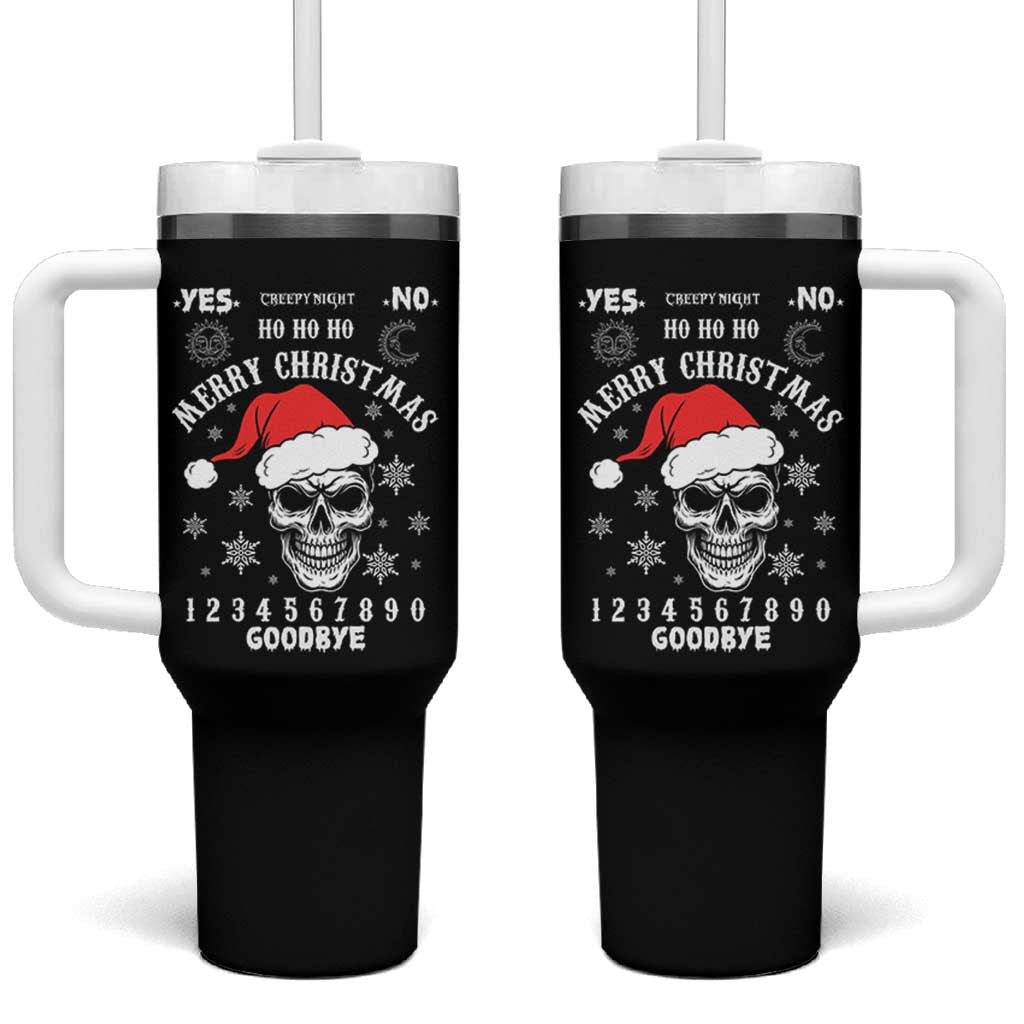 Dark Christmas Spirit Board Tumbler With Handle Creepy Merry Xmas Skull and Ouija Horror Holiday - Wonder Print Shop