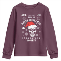 Dark Christmas Spirit Board Youth Sweatshirt Creepy Merry Xmas Skull and Ouija Horror Holiday - Wonder Print Shop