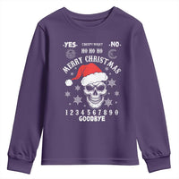 Dark Christmas Spirit Board Youth Sweatshirt Creepy Merry Xmas Skull and Ouija Horror Holiday - Wonder Print Shop