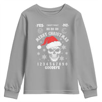Dark Christmas Spirit Board Youth Sweatshirt Creepy Merry Xmas Skull and Ouija Horror Holiday - Wonder Print Shop