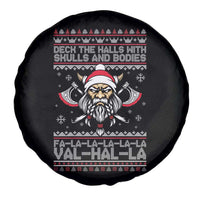 Deck The Halls With Skulls and Bodies Spare Tire Cover Viking Christmas Fa La La Valhalla - Wonder Print Shop