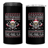 Deck The Halls With Skulls and Bodies 4 in 1 Can Cooler Tumbler Viking Christmas Fa La La Valhalla - Wonder Print Shop