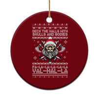 Deck The Halls With Skulls and Bodies Ceramic Ornament Viking Christmas Fa La La Valhalla - Wonder Print Shop