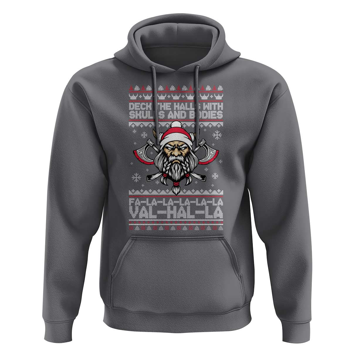 Deck The Halls With Skulls and Bodies Hoodie Viking Christmas Fa La La Valhalla - Wonder Print Shop