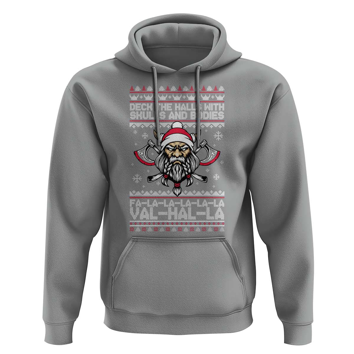 Deck The Halls With Skulls and Bodies Hoodie Viking Christmas Fa La La Valhalla - Wonder Print Shop