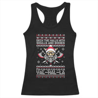 Deck The Halls With Skulls and Bodies Racerback Tank Top Viking Christmas Fa La La Valhalla - Wonder Print Shop
