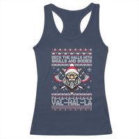 Deck The Halls With Skulls and Bodies Racerback Tank Top Viking Christmas Fa La La Valhalla - Wonder Print Shop