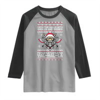Deck The Halls With Skulls and Bodies Raglan Shirt Viking Christmas Fa La La Valhalla - Wonder Print Shop