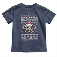 Deck The Halls With Skulls and Bodies Toddler T Shirt Viking Christmas Fa La La Valhalla - Wonder Print Shop