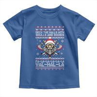 Deck The Halls With Skulls and Bodies Toddler T Shirt Viking Christmas Fa La La Valhalla - Wonder Print Shop