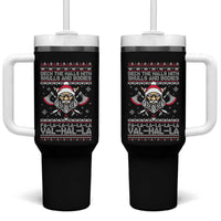 Deck The Halls With Skulls and Bodies Tumbler With Handle Viking Christmas Fa La La Valhalla - Wonder Print Shop