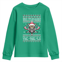 Deck The Halls With Skulls and Bodies Youth Sweatshirt Viking Christmas Fa La La Valhalla - Wonder Print Shop