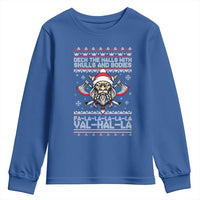 Deck The Halls With Skulls and Bodies Youth Sweatshirt Viking Christmas Fa La La Valhalla - Wonder Print Shop