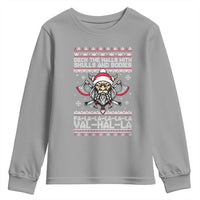 Deck The Halls With Skulls and Bodies Youth Sweatshirt Viking Christmas Fa La La Valhalla - Wonder Print Shop