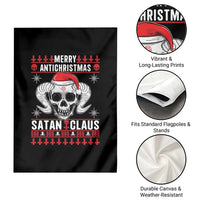 Satan Claus Skull Antichristmas Garden Flag Dark Humor Holiday 666 Skull and Horns - Wonder Print Shop