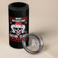 Satan Claus Skull Antichristmas 4 in 1 Can Cooler Tumbler Dark Humor Holiday 666 Skull and Horns - Wonder Print Shop