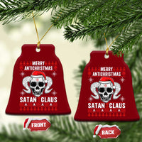 Satan Claus Skull Antichristmas Ceramic Ornament Dark Humor Holiday 666 Skull and Horns - Wonder Print Shop