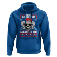 Satan Claus Skull Antichristmas Hoodie Dark Humor Holiday 666 Skull and Horns - Wonder Print Shop
