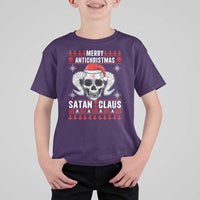 Satan Claus Skull Antichristmas T Shirt For Kid Dark Humor Holiday 666 Skull and Horns - Wonder Print Shop