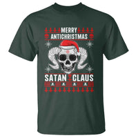 Satan Claus Skull Antichristmas T Shirt Dark Humor Holiday 666 Skull and Horns - Wonder Print Shop