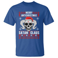 Satan Claus Skull Antichristmas T Shirt Dark Humor Holiday 666 Skull and Horns - Wonder Print Shop