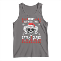 Satan Claus Skull Antichristmas Tank Top Dark Humor Holiday 666 Skull and Horns - Wonder Print Shop