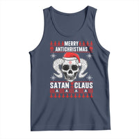 Satan Claus Skull Antichristmas Tank Top Dark Humor Holiday 666 Skull and Horns - Wonder Print Shop