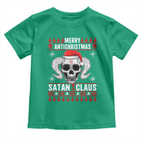 Satan Claus Skull Antichristmas Toddler T Shirt Dark Humor Holiday 666 Skull and Horns - Wonder Print Shop