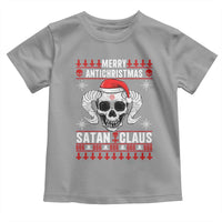 Satan Claus Skull Antichristmas Toddler T Shirt Dark Humor Holiday 666 Skull and Horns - Wonder Print Shop