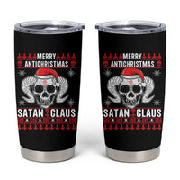 Satan Claus Skull Antichristmas Tumbler Cup Dark Humor Holiday 666 Skull and Horns - Wonder Print Shop