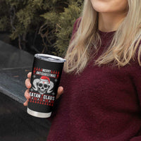 Satan Claus Skull Antichristmas Tumbler Cup Dark Humor Holiday 666 Skull and Horns - Wonder Print Shop