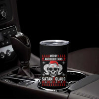 Satan Claus Skull Antichristmas Tumbler Cup Dark Humor Holiday 666 Skull and Horns - Wonder Print Shop