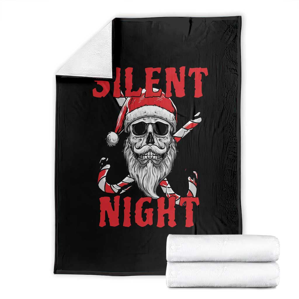 Silent Night Skull Christmas Throw Blanket Creepy Santa Gothic Holiday - Wonder Print Shop