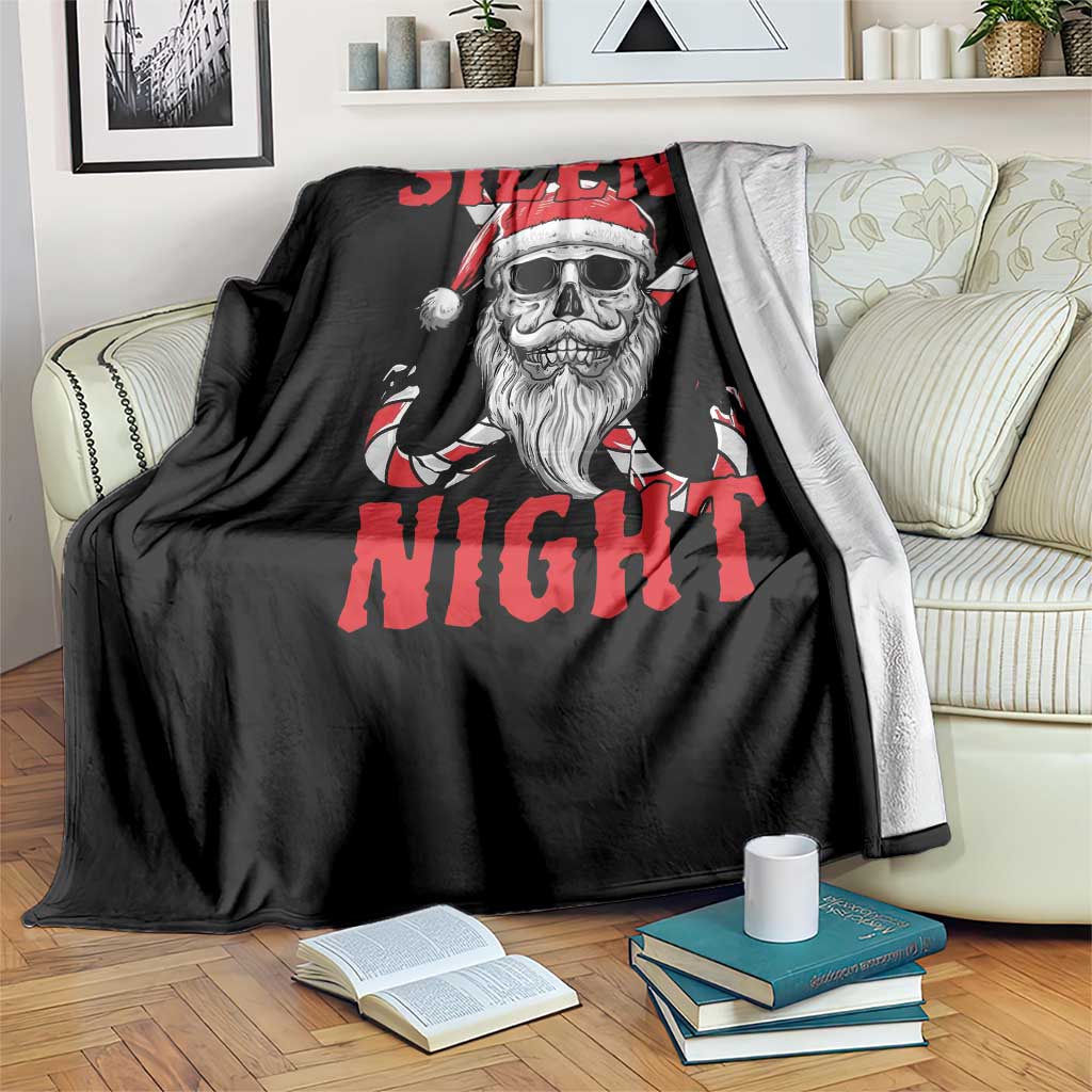 Silent Night Skull Christmas Throw Blanket Creepy Santa Gothic Holiday - Wonder Print Shop