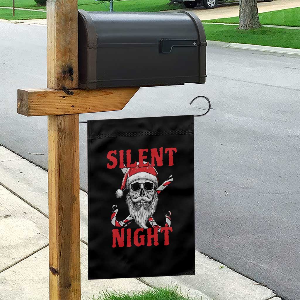 Silent Night Skull Christmas Garden Flag Creepy Santa Gothic Holiday - Wonder Print Shop