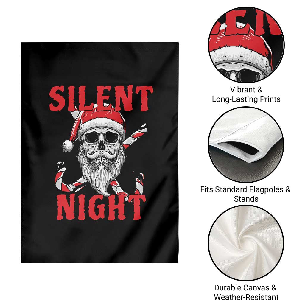 Silent Night Skull Christmas Garden Flag Creepy Santa Gothic Holiday - Wonder Print Shop