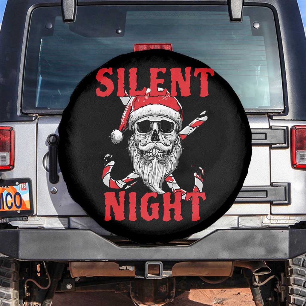 Silent Night Skull Christmas Spare Tire Cover Creepy Santa Gothic Holiday - Wonder Print Shop