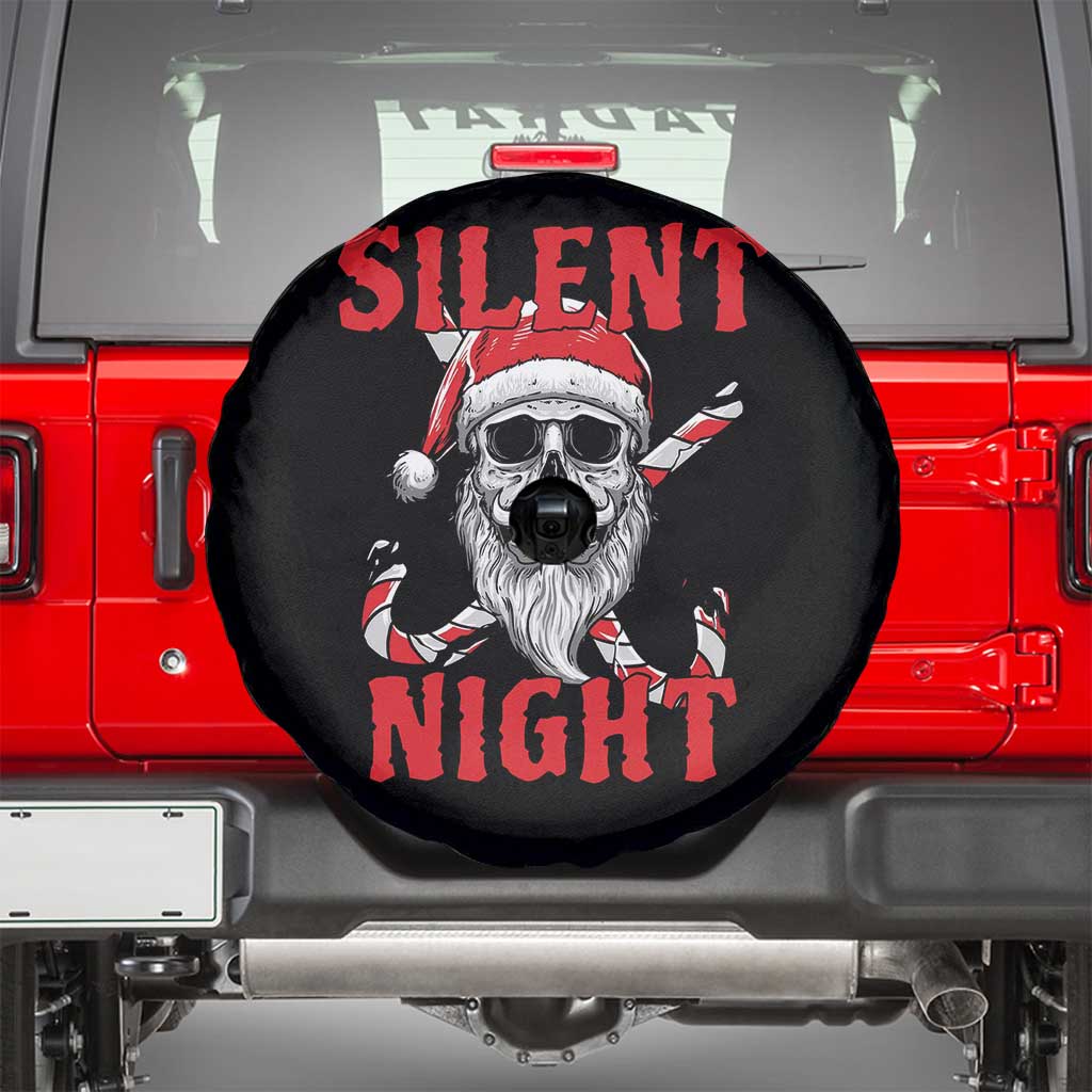 Silent Night Skull Christmas Spare Tire Cover Creepy Santa Gothic Holiday - Wonder Print Shop