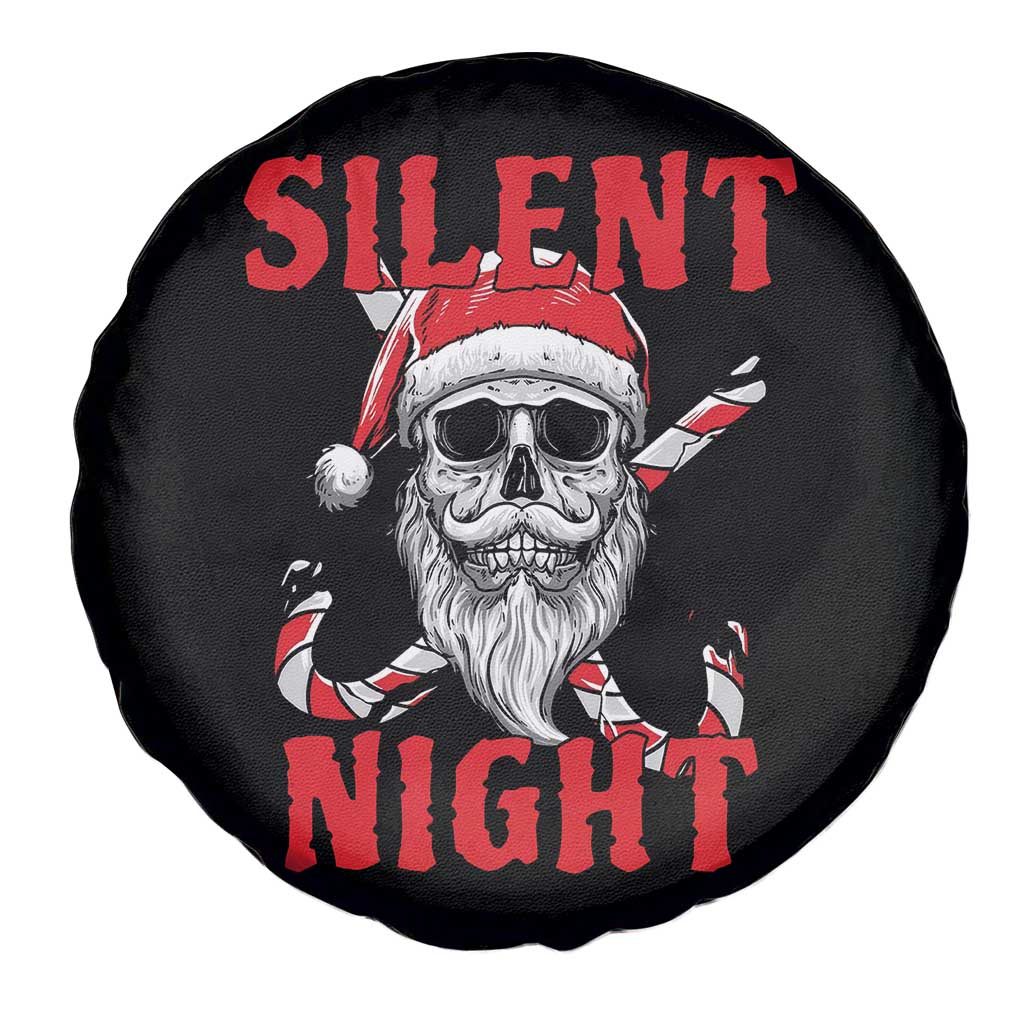 Silent Night Skull Christmas Spare Tire Cover Creepy Santa Gothic Holiday - Wonder Print Shop