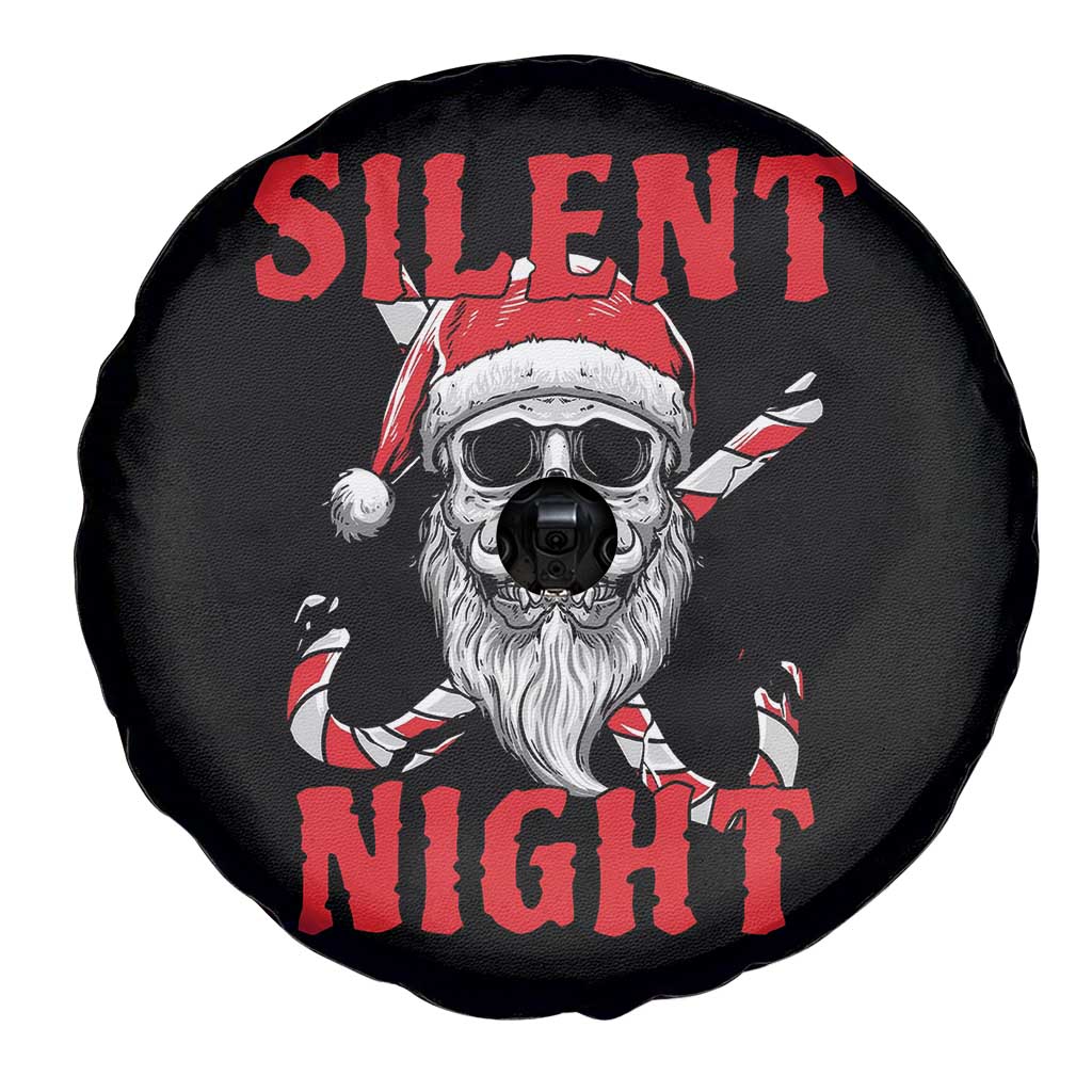 Silent Night Skull Christmas Spare Tire Cover Creepy Santa Gothic Holiday - Wonder Print Shop