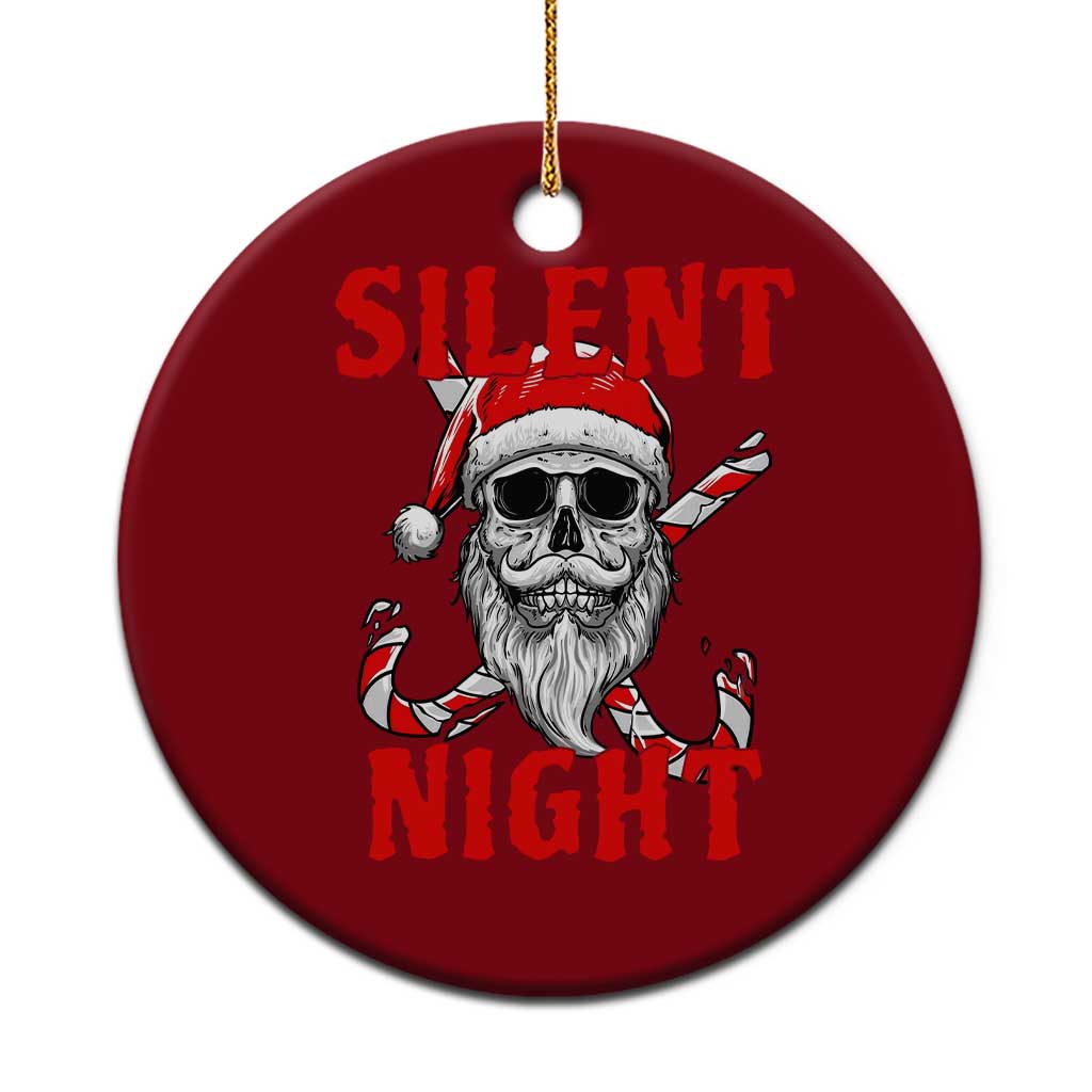 Silent Night Skull Christmas Ceramic Ornament Creepy Santa Gothic Holiday - Wonder Print Shop