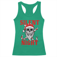 Silent Night Skull Christmas Racerback Tank Top Creepy Santa Gothic Holiday - Wonder Print Shop