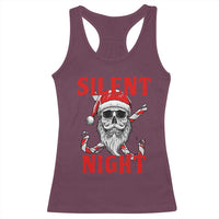 Silent Night Skull Christmas Racerback Tank Top Creepy Santa Gothic Holiday - Wonder Print Shop