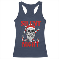 Silent Night Skull Christmas Racerback Tank Top Creepy Santa Gothic Holiday - Wonder Print Shop
