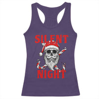 Silent Night Skull Christmas Racerback Tank Top Creepy Santa Gothic Holiday - Wonder Print Shop
