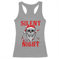 Silent Night Skull Christmas Racerback Tank Top Creepy Santa Gothic Holiday - Wonder Print Shop