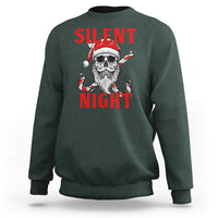 Silent Night Skull Christmas Sweatshirt Creepy Santa Gothic Holiday - Wonder Print Shop