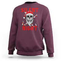 Silent Night Skull Christmas Sweatshirt Creepy Santa Gothic Holiday - Wonder Print Shop