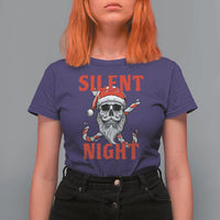 Silent Night Skull Christmas T Shirt For Women Creepy Santa Gothic Holiday - Wonder Print Shop